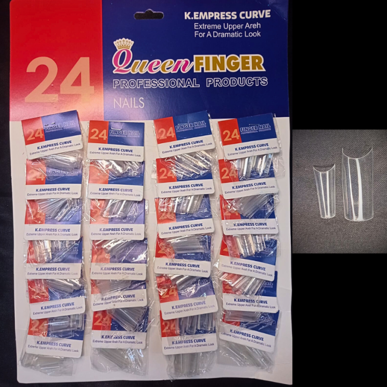 CARTELA DE UNHA TIPS TRANSPARENTE QUADRADA LONGA COM 24 KITS