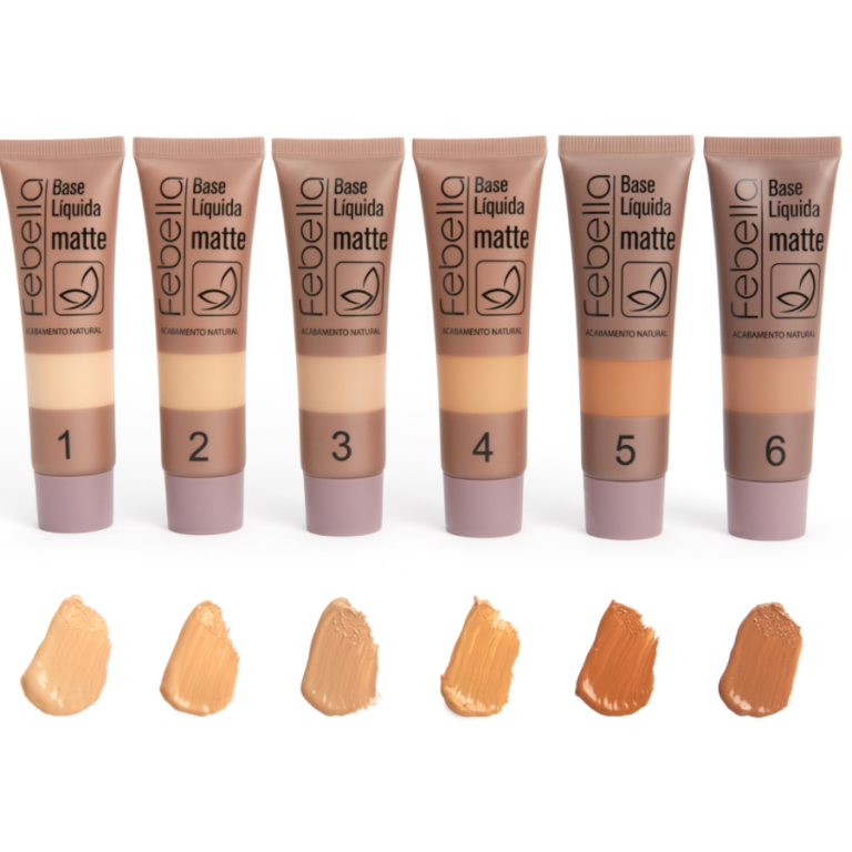 BASE LÍQUIDA 35 ML MATTE FEBELLA 01 AO 06 BOX COM 36 UN