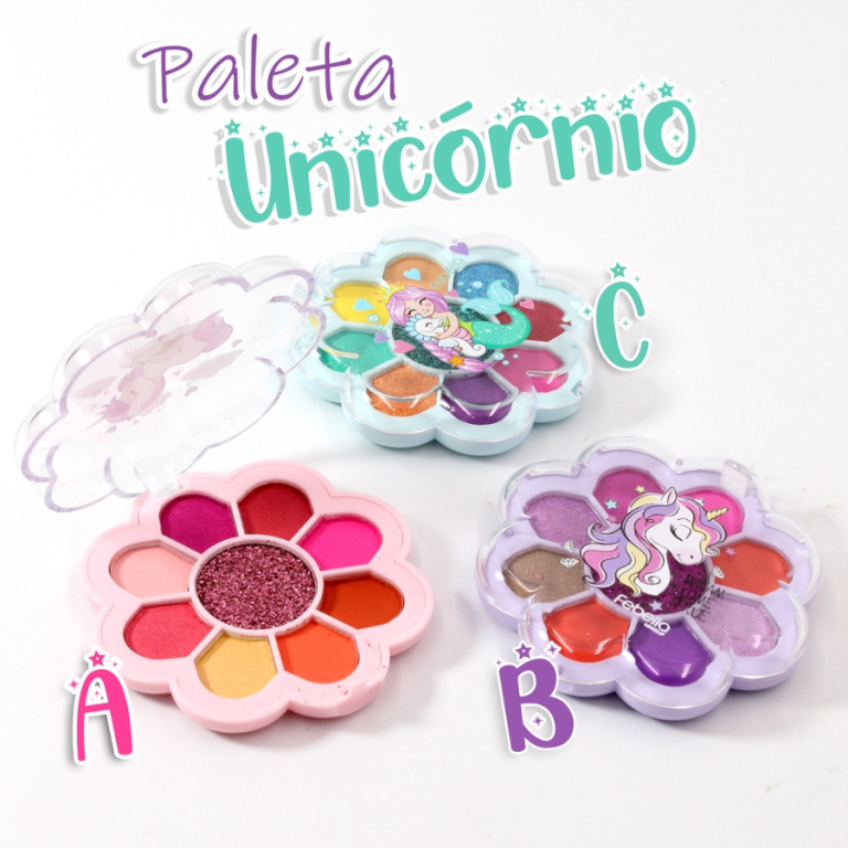 PALETA DE SOMBRA 9 CORES TEEN UNICÓRNIO FEBELLA BOX COM 24 UN