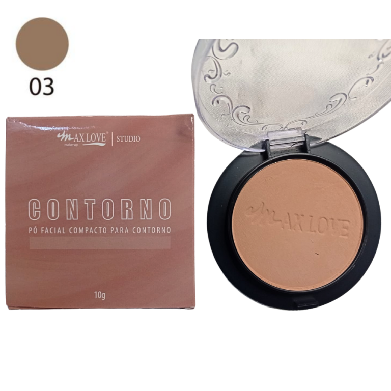 PÓ FACIAL CONTORNO COR 03 MAX LOVE BOX COM 24 UN