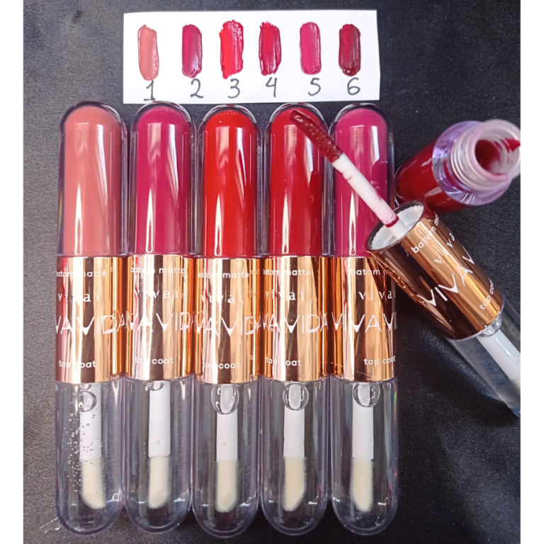 BATOM LÍQUIDO MATTE VIVA VIDA E TOP COAT VIVAI 7ML BOX COM 24 UN