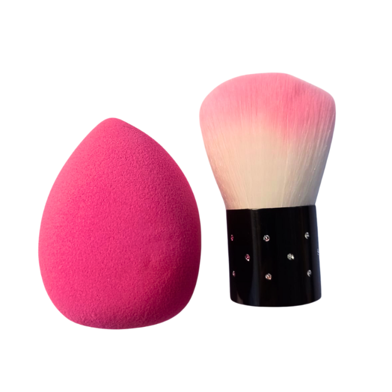 KIT CAIXA MINI PINCEL PARA PÓ E ESPONJA GOTA