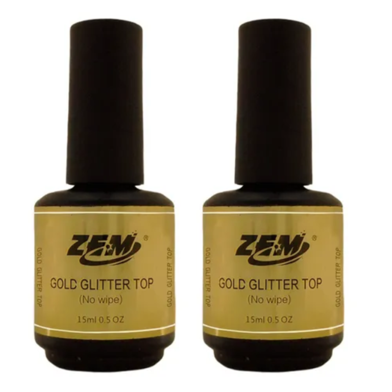 TOP COAT COM GLITTER GOLD (NO WIPE) ZEM 15 ML