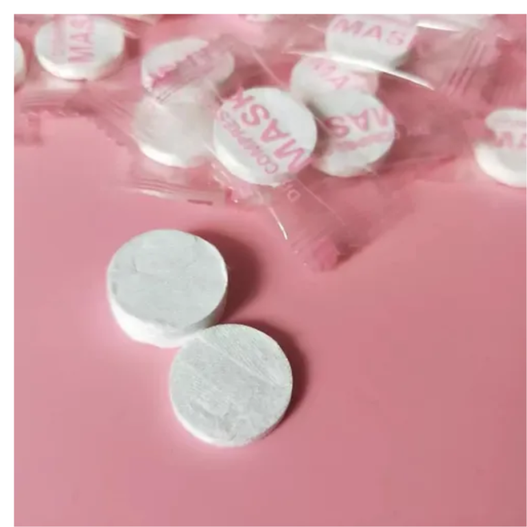 PACOTE COM 50 TOALHAS FACIAIS COMPRIMIDAS