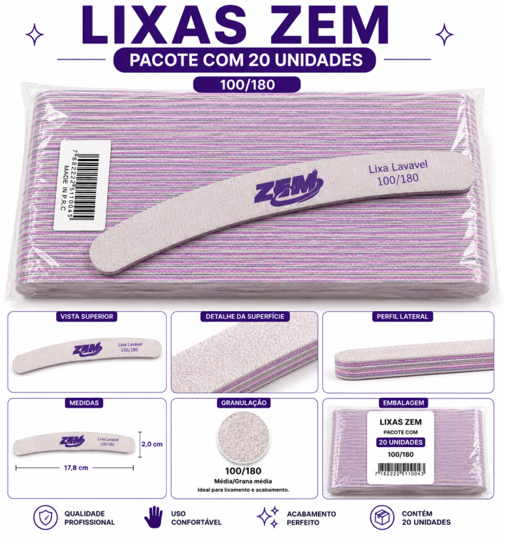 PACOTE LIXA BANANA ZEM COM 20 UN