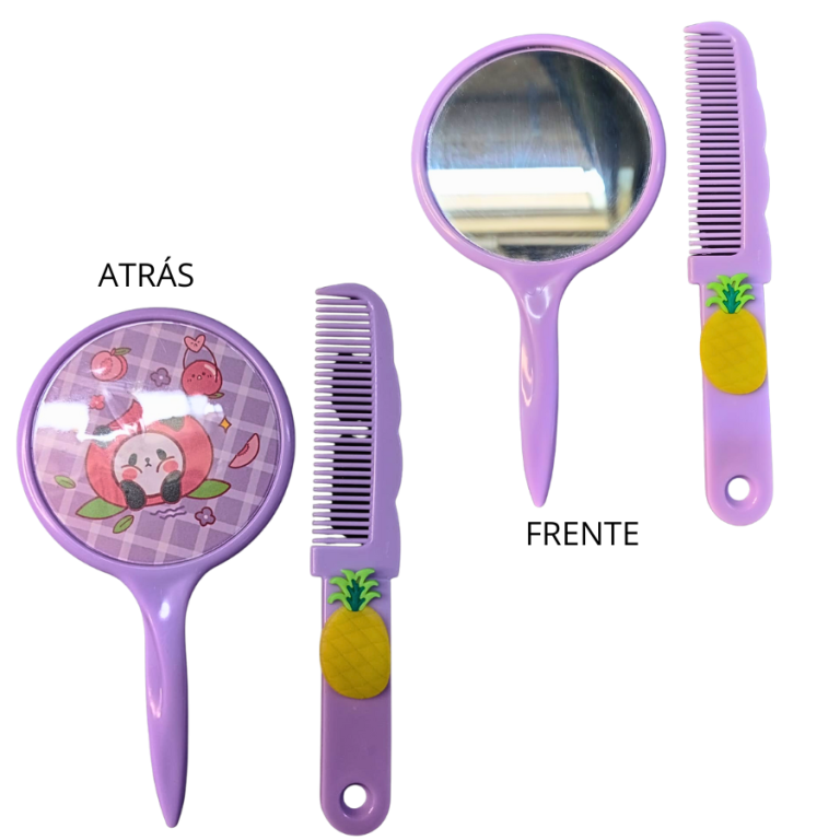 ESPELHO COM PENTE INFANTIL TAMANHO:14,5CM
