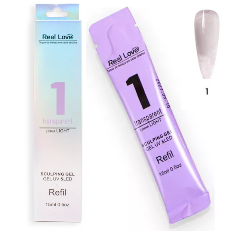 REFIL GEL SCULPING REAL LOVE 15 ML TRANSPARENTE 01