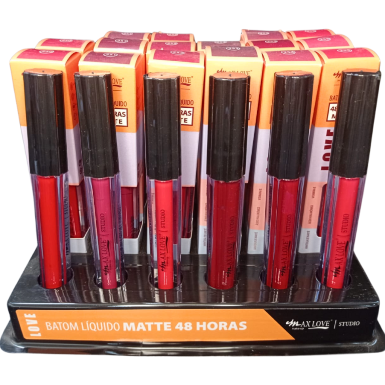 BATOM LÍQUIDO MATTE 48 HORAS 250 AO 255 MAX LOVE BOX COM 48 UN