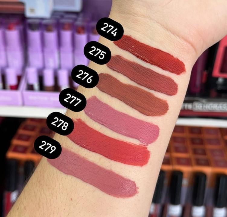 BATOM LÍQUIDO MATTE 48 HORAS 274 AO 279 MAX LOVE BOX COM 48 UN
