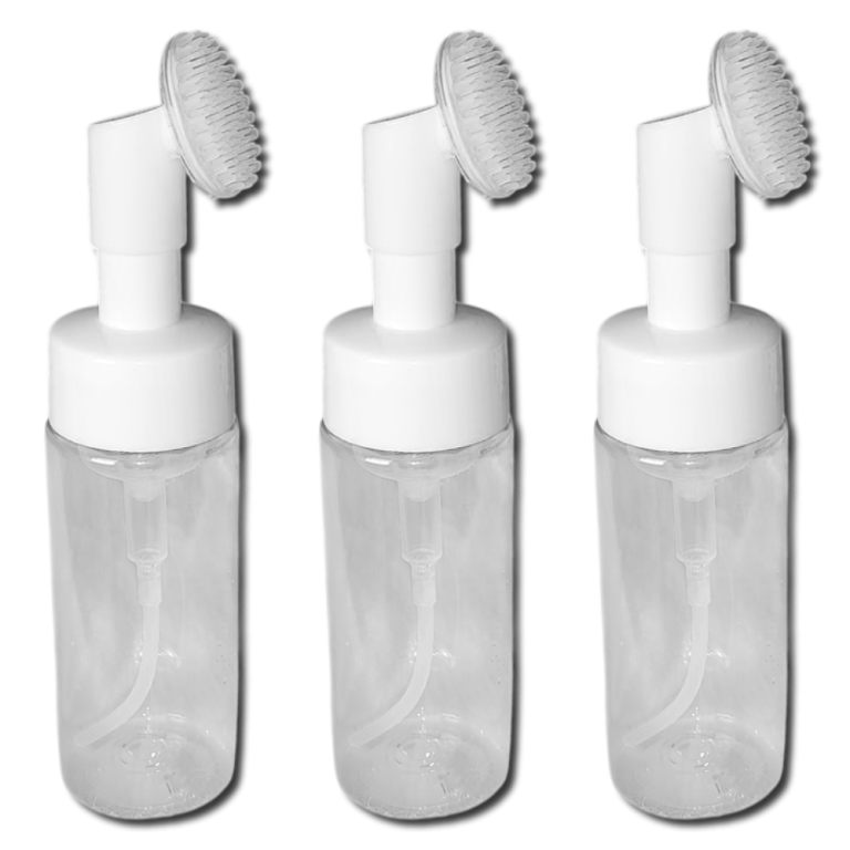 FRASCO PUMP COM ESCOVINHA DE SILICONE PARA LIMPEZA FACIAL 150ML