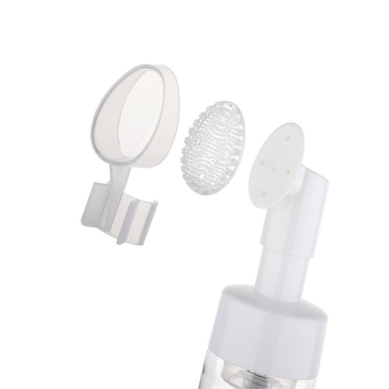 FRASCO PUMP COM ESCOVINHA DE SILICONE PARA LIMPEZA FACIAL 150ML