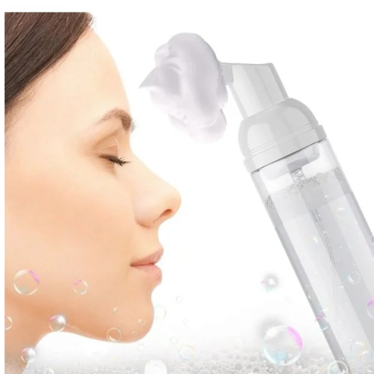 FRASCO PUMP COM ESCOVINHA DE SILICONE PARA LIMPEZA FACIAL 150ML