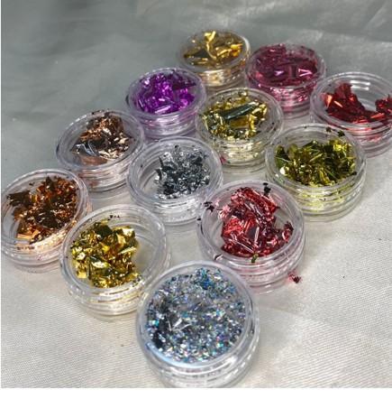 ENFEITE FOLHAS DE OURO COLORIDAS ZEM COM 12 UN