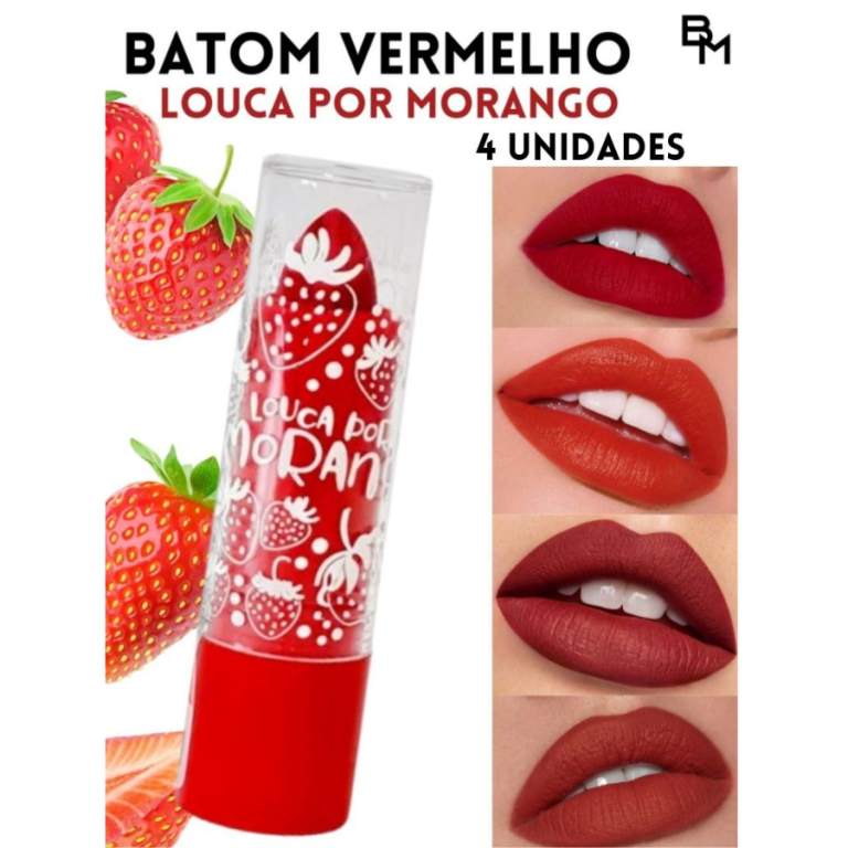 BATOM LOUCA POR MORANGO SUPER PODERES 3,5G BOX COM 48 UN