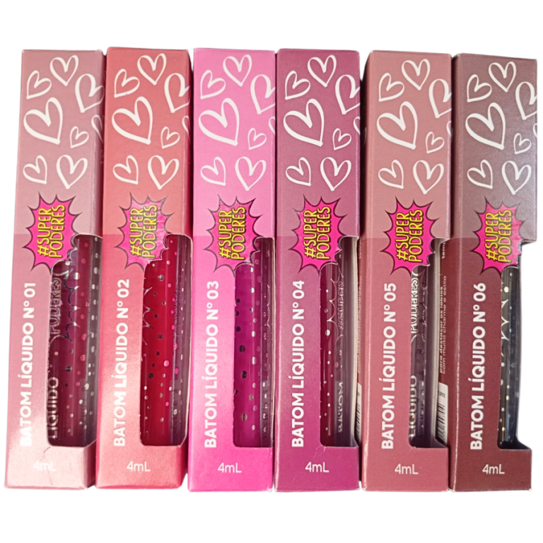 BATOM LÍQUIDO 6 CORES SUPER PODERES 4ML BOX COM 36 UN