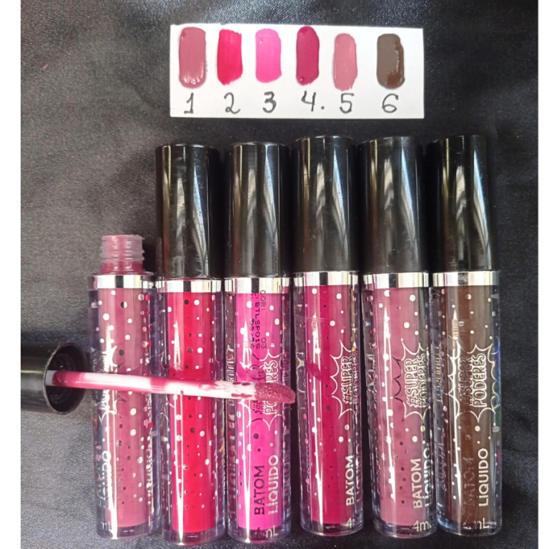 BATOM LÍQUIDO 6 CORES SUPER PODERES 4ML BOX COM 36 UN