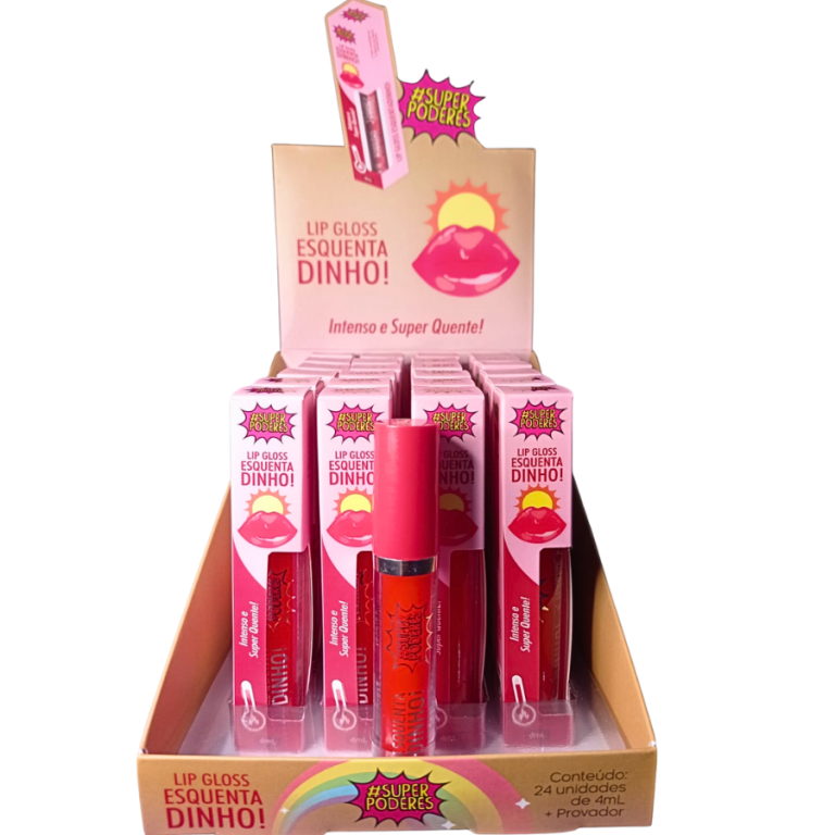 LIP GLOSS ESQUENTADINHO SUPER PODERES BOX COM 24 UN
