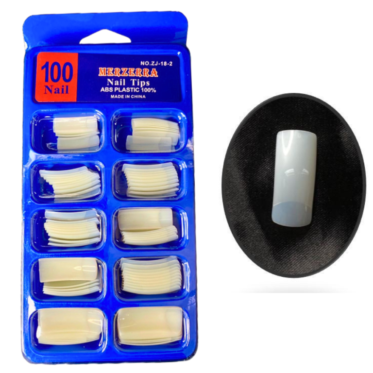 CARTELA DE UNHA A. TIPS QUADRADA LEITOSA COM 100 UN