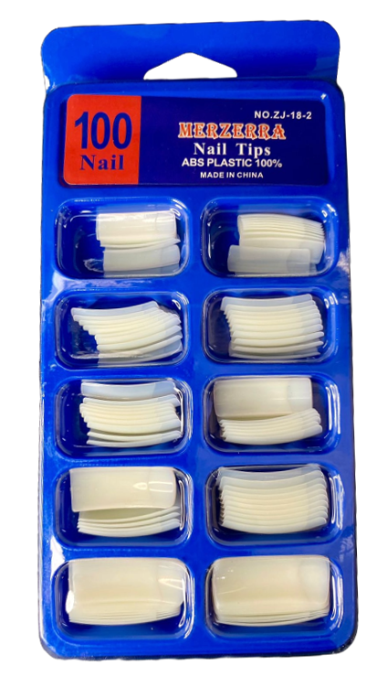 CARTELA DE UNHA A. TIPS QUADRADA LEITOSA COM 100 UN