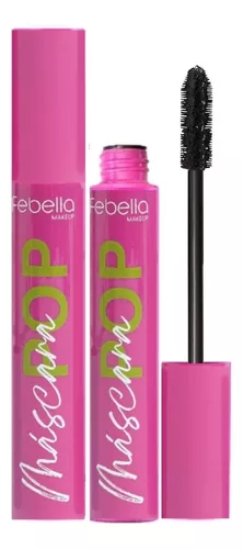 MÁSCARA DE CÍLIOS POP VOLUMOSOS E DEFINIDOS 12ML FEBELLA BOX ROSA COM 12 UN
