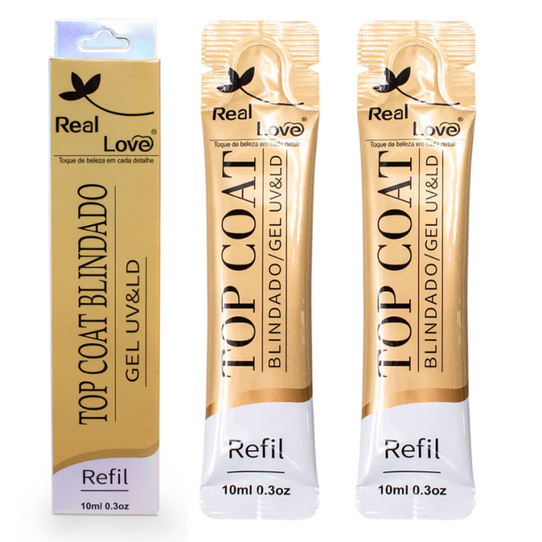 REFIL TOP COAT BLINDADO GEL UV LED REAL LOVE 10 ML