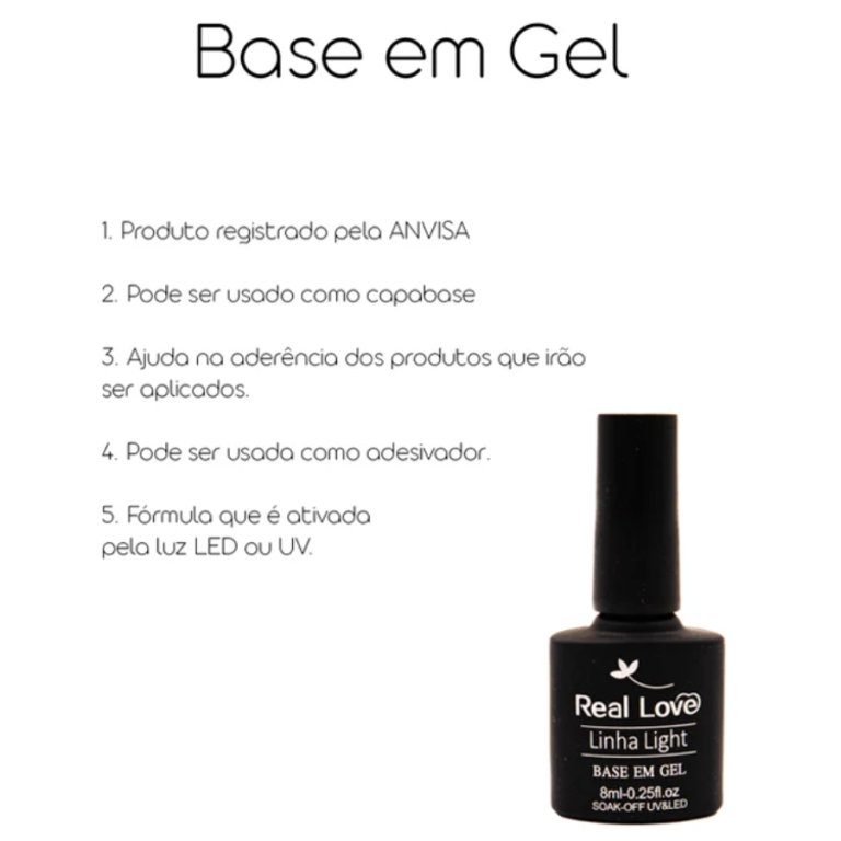 BASE EM GEL LINHA LIGHT REAL LOVE 8 ML