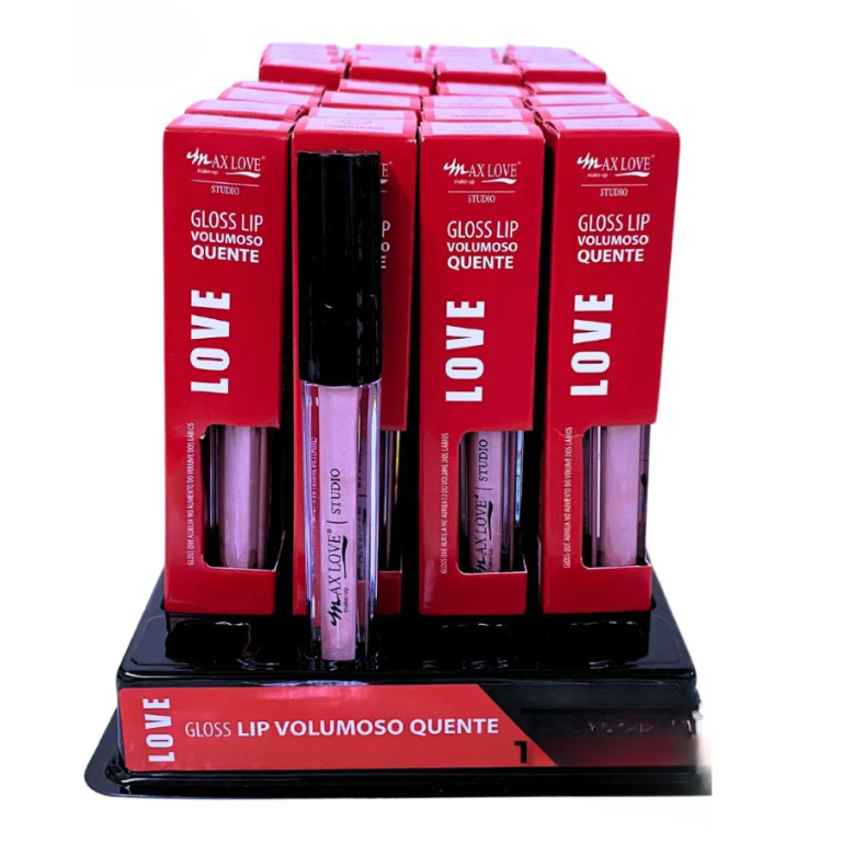 LIP GLOSS VOLUMOSO QUENTE COR 152 MAX LOVE BOX COM 32 UN