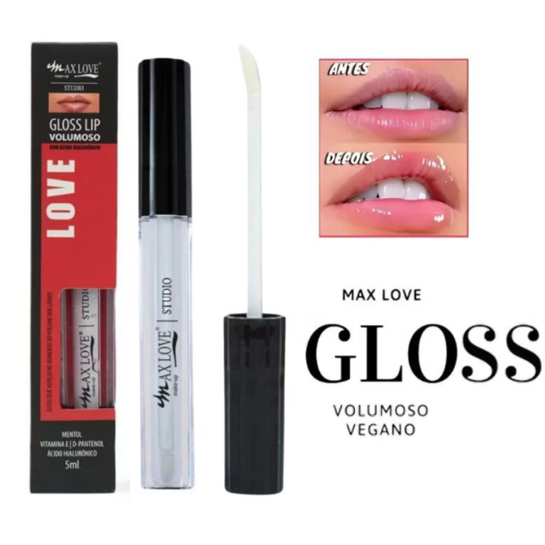 LIP GLOSS VOLUMOSO COR 01 INCOLOR MAX LOVE BOX COM 32 UN