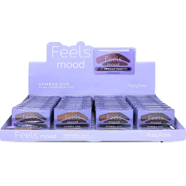 SOMBRA DUO PARA SOBRANCELHAS FELLS MOOD RUBY ROSE BOX C/ 36 UN