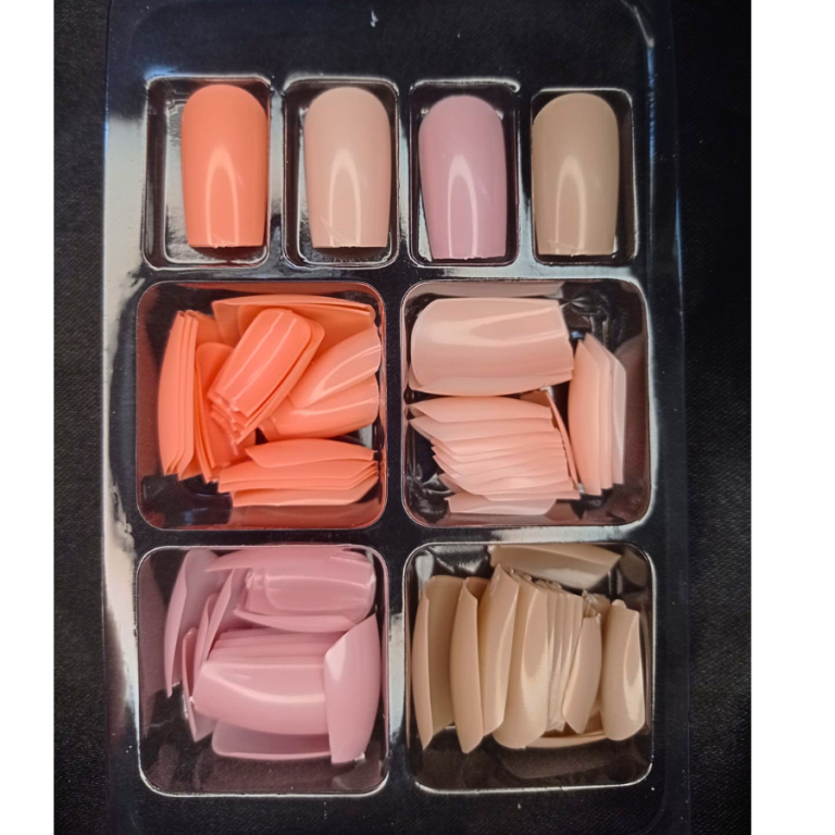 UNHA POSTIÇA TONS ROSA NUDE MEY COM 96 PEÇAS