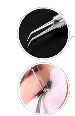 PINÇA PARA EXTENSÃO DE CÍLIOS BOX COM 12 UN