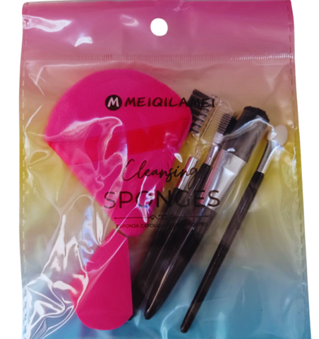 KIT 6 PEÇAS COM 4 PINCÉIS 2 ESPONJAS