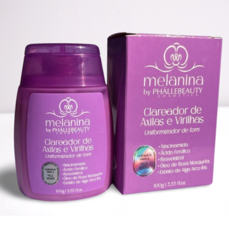 CLAREADOR DE AXILAS E VIRILHAS MELANINA PHALLEBEAUTY