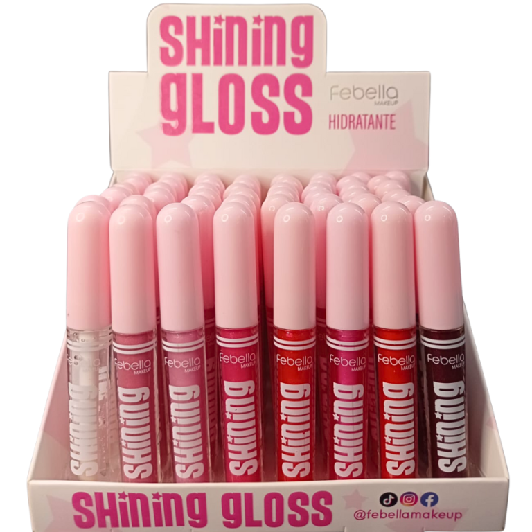 LIP GLOSS SHINNING HIDRATANTE FEBELLA BOX COM 48 UN