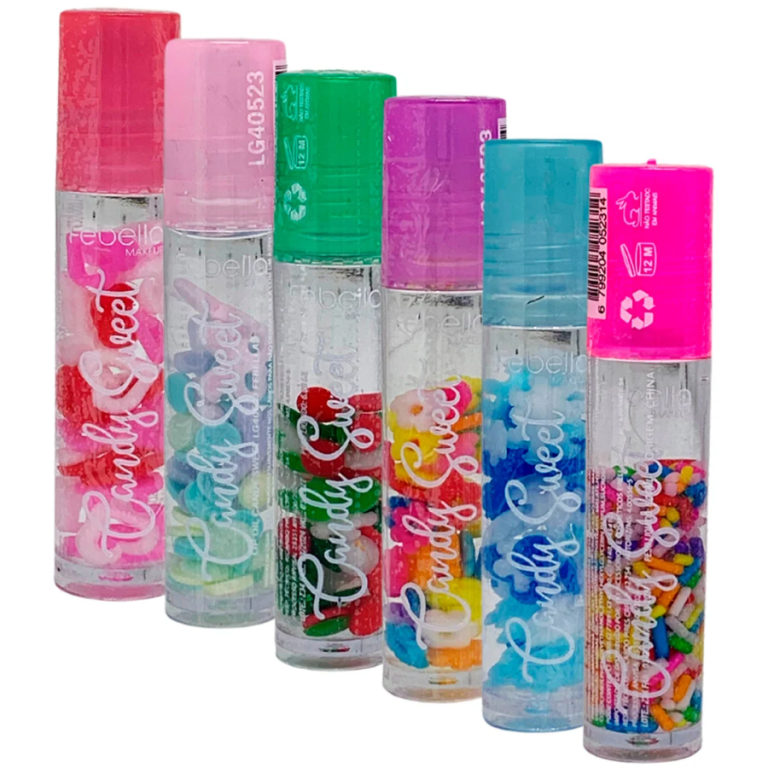 LIP OIL BRILHO LABIAL CANDY SWEET FEBELLA BOX COM 36 UN