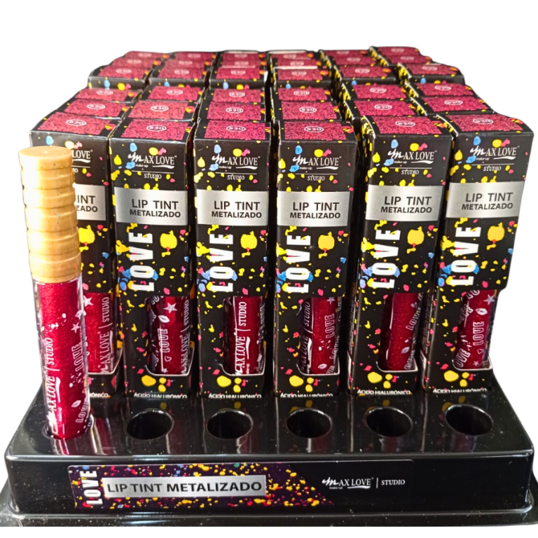 LIP TINT METALIZADO COR 530 MAX LOVE BOX COM 32 UN