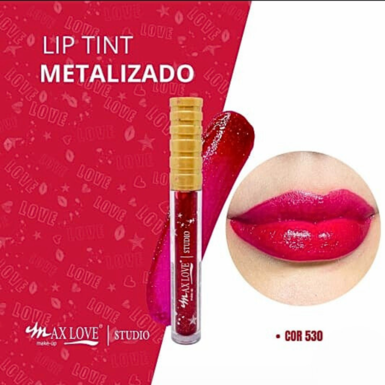 LIP TINT METALIZADO COR 530 MAX LOVE BOX COM 32 UN