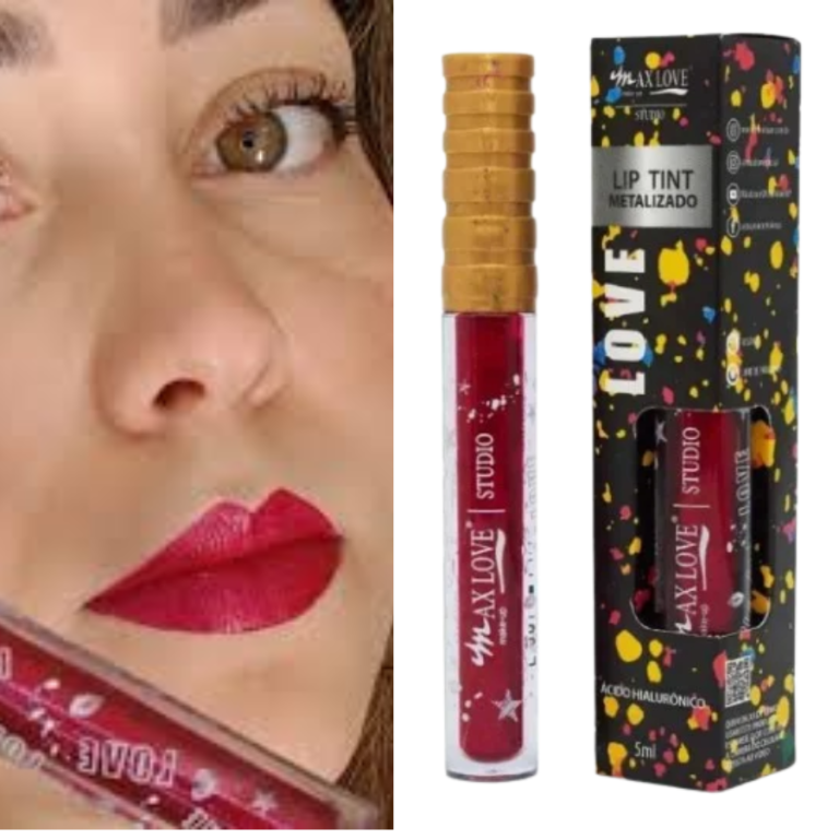 LIP TINT METALIZADO COR 530 MAX LOVE BOX COM 32 UN