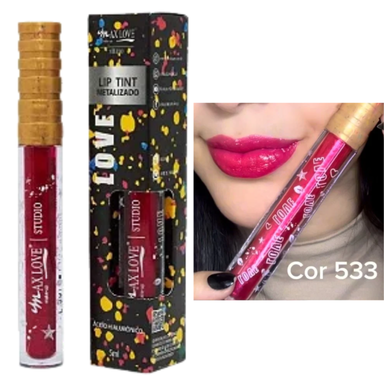 LIP TINT METALIZADO COR 533 MAX LOVE BOX COM 32 UN