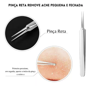 PINÇA RETA CÍLIOS FIO A FIO BOX COM 12 UN