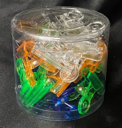 PRESILHA COLORIDA DE ACRÍLICO 31MM POTE  COM 24 UN