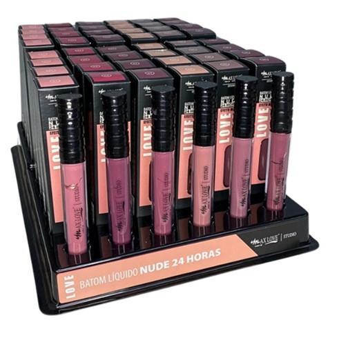 BATOM LÍQUIDO MATTE 24 HORAS NUDE  01 AO 06 MAX LOVE BOX COM 48 UN