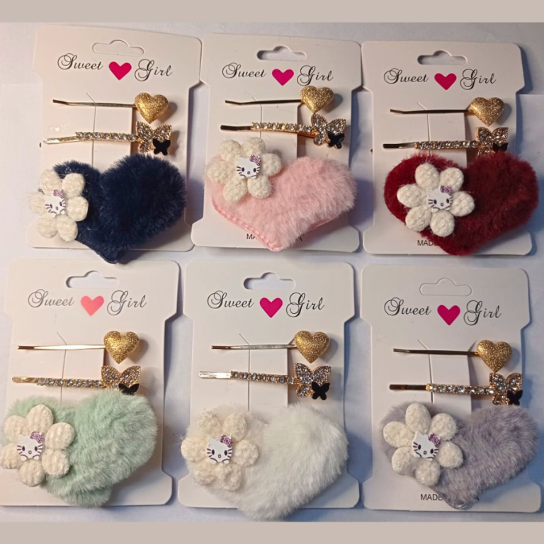 KIT COM 3 PEÇAS PRESILHA CORAÇÃO TAMANHO:6CM