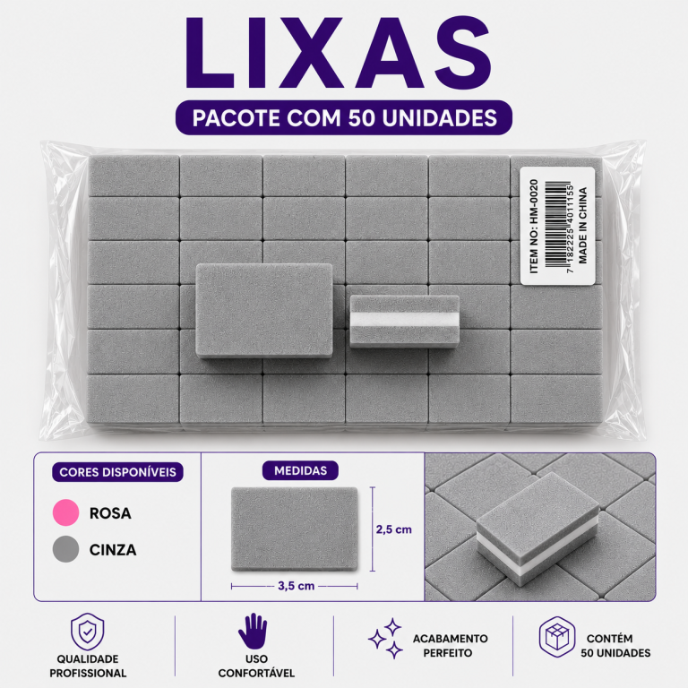 PACOTE MINI LIXA BLOQUINHO COM 50 UN