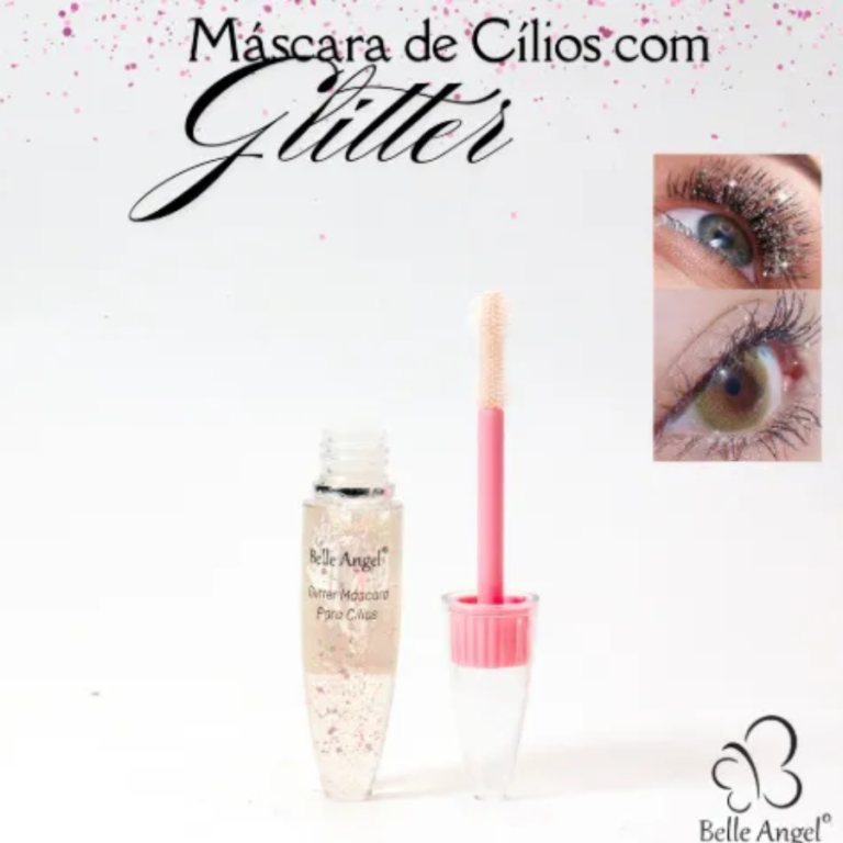 MÁSCARA DE CÍLIOS INCOLOR COM GLITTER 15ML BELLE ANGEL BOX COM 24 UN