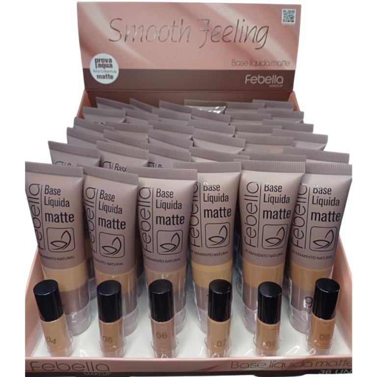 BASE LÍQUIDA 35 ML MATTE FEBELLA 04 AO 09 BOX COM 36 UN