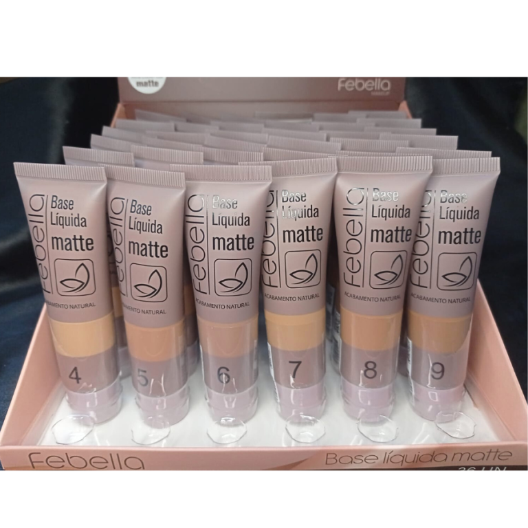BASE LÍQUIDA 35 ML MATTE FEBELLA 04 AO 09 BOX COM 36 UN