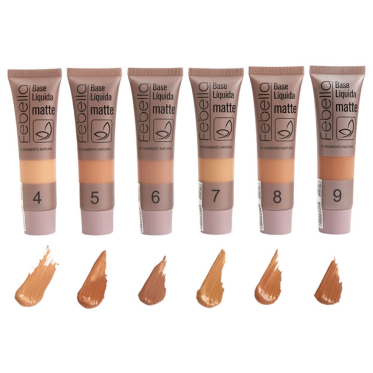 BASE LÍQUIDA 35 ML MATTE FEBELLA 04 AO 09 BOX COM 36 UN