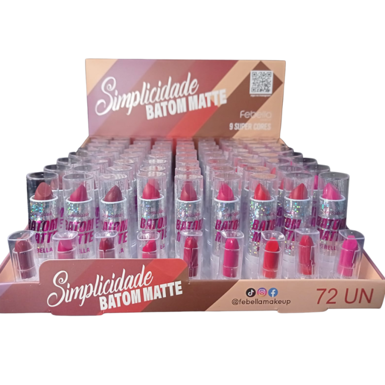 BATOM MATTE SIMPLICIDADE 9 CORES FEBELLA 3,8G BOX COM 72 UN