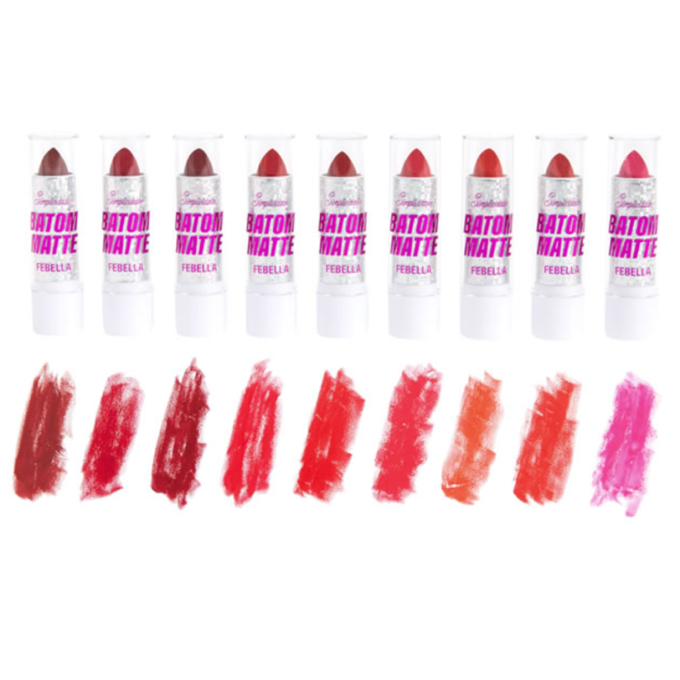 BATOM MATTE SIMPLICIDADE 9 CORES FEBELLA 3,8G BOX COM 72 UN